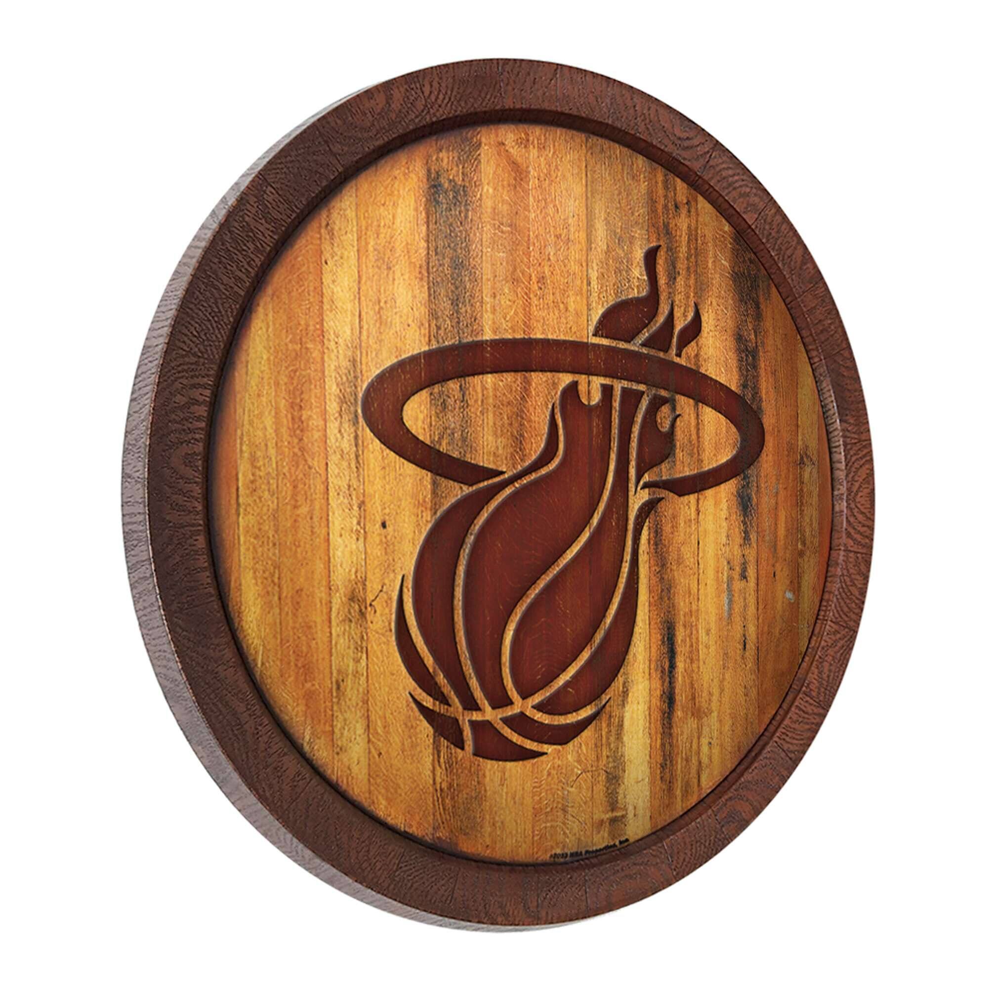 Alt View 1. The Fan-Brand - Miami Heat 20.25'' Faux Barrel Top Sign - Multicolor.