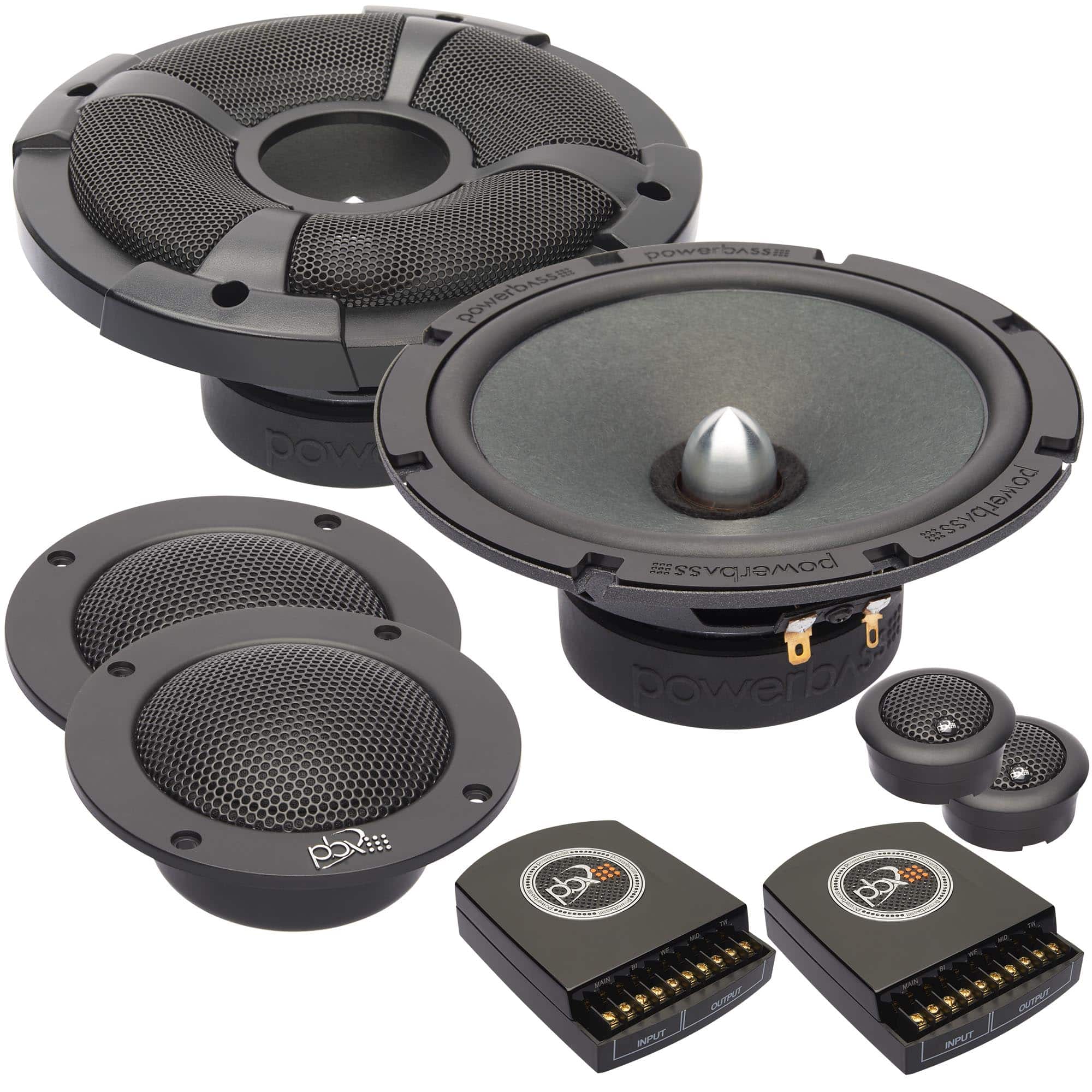 Powerbass - 2XL-63.3C - 6.5" 3-Way Component Speakers - Pair - Black/Gray