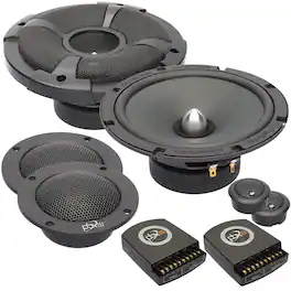 Powerbass - 2XL-63.3C - 6.5" 3-Way Component Speakers - Pair - Black/Gray