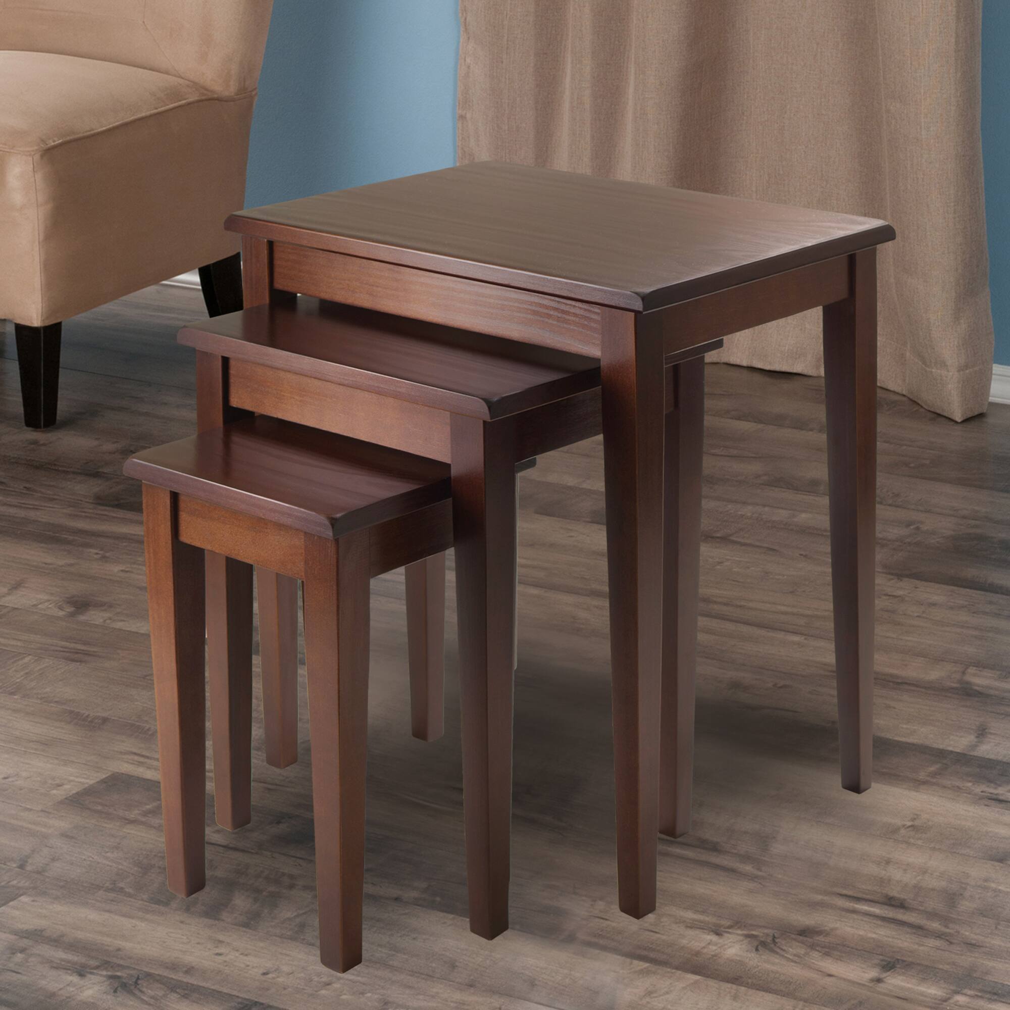 Alt View 7. Winsome Wood - Regalia 3-Pc Nesting Table Set - Walnut.