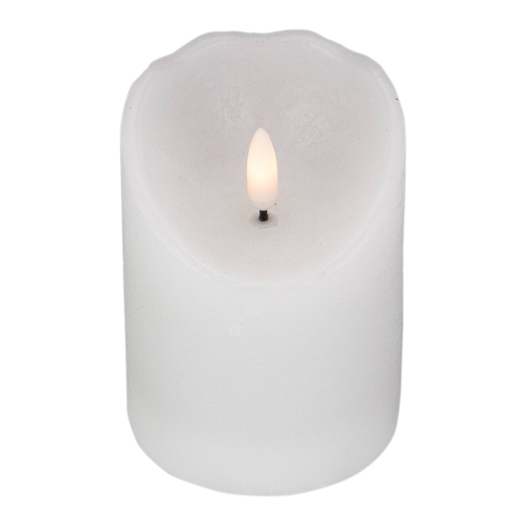 Alt View 2. Northlight - 4" LED White Flameless Battery Operated Wax Candle - White.