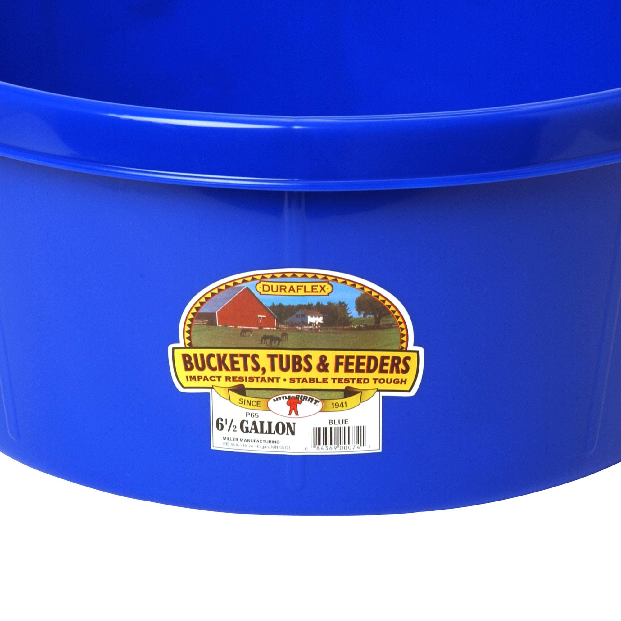 DURAFLEX BUCKETS, TUBS & FEEDERS  
IMPACT RESISTANT • STABLE TESTED TOUGH  
LITTLE SURAT SINCE 1941  
P6S x 612 BLUE GALLON  
MILLER MANUFACTURING  
00074  
6569