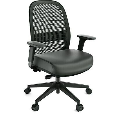 Front. Workplace 2.0 - Workplace2.0 Health™ Bedford Polyurethane/Nylon Task Chair, Black (WP62574) - Black.