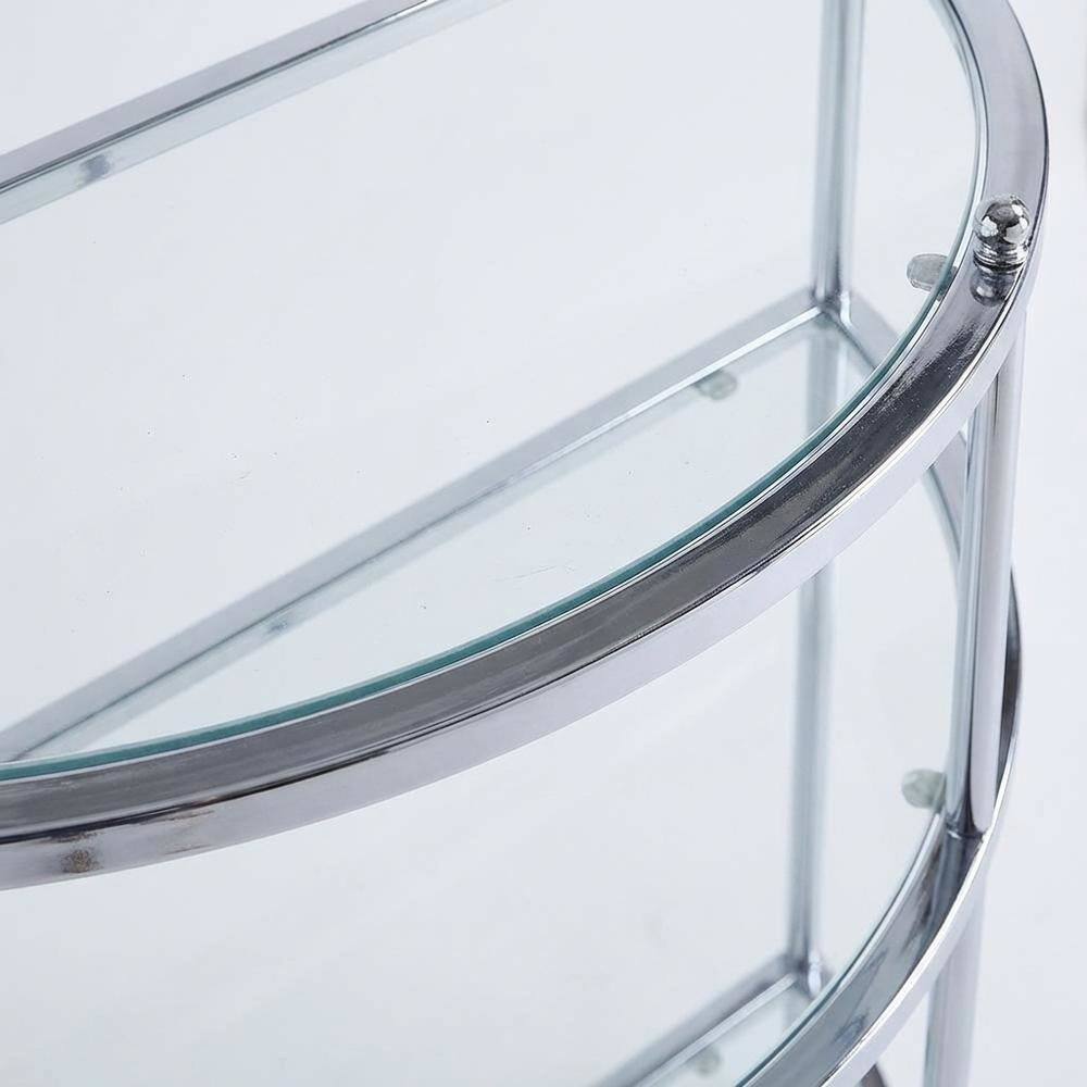 Alt View 3. FurniFact - Accent table in sleek design with sturdy construction for versatile space use - Clear.