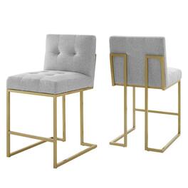 Modway - Privy Upholstered Fabric Counter Stool Set of 2 - Gray