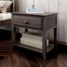 Plank+Beam - Nightstand with Drawer and Shelf - Clay