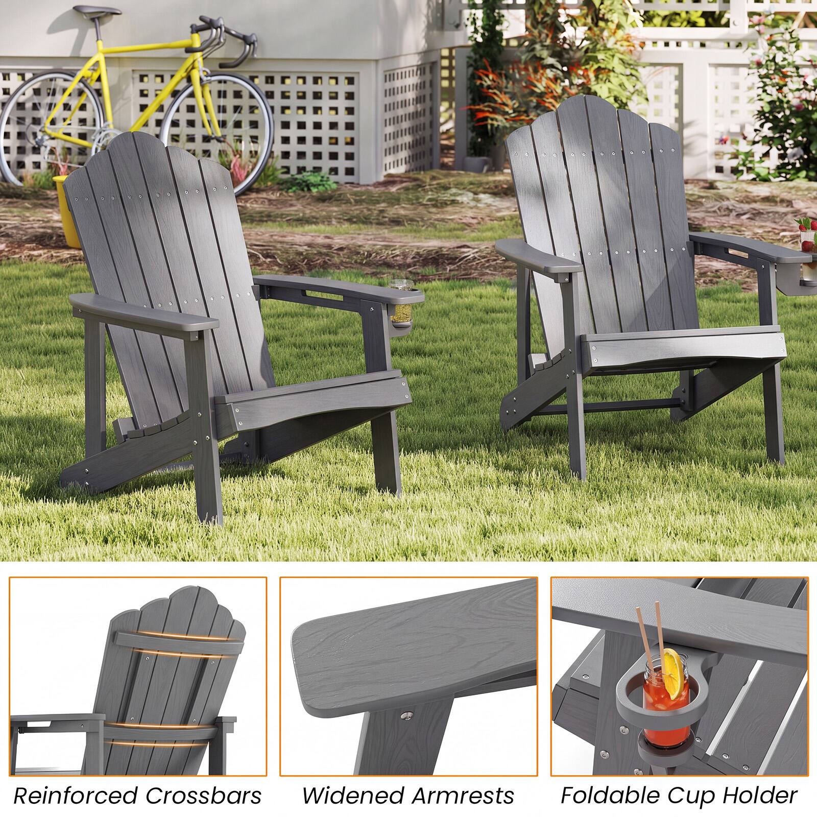Reinforced Crossbars  
Widened Armrests  
Foldable Cup Holder