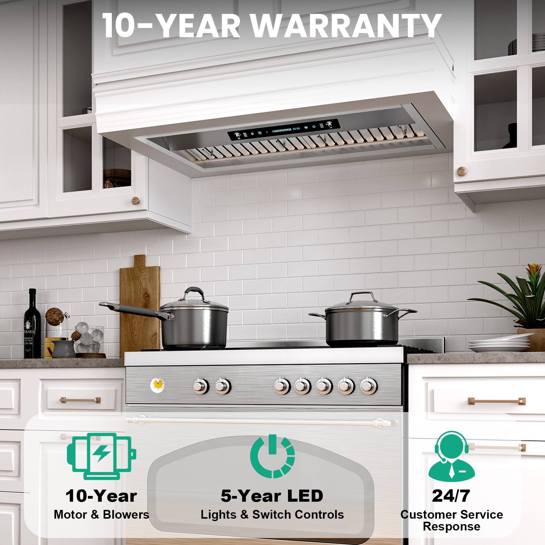 10-YEAR WARRANTY

10-Year Motor & Blowers  
5-Year LED Lights & Switch Controls  
24/7 Customer Service Response