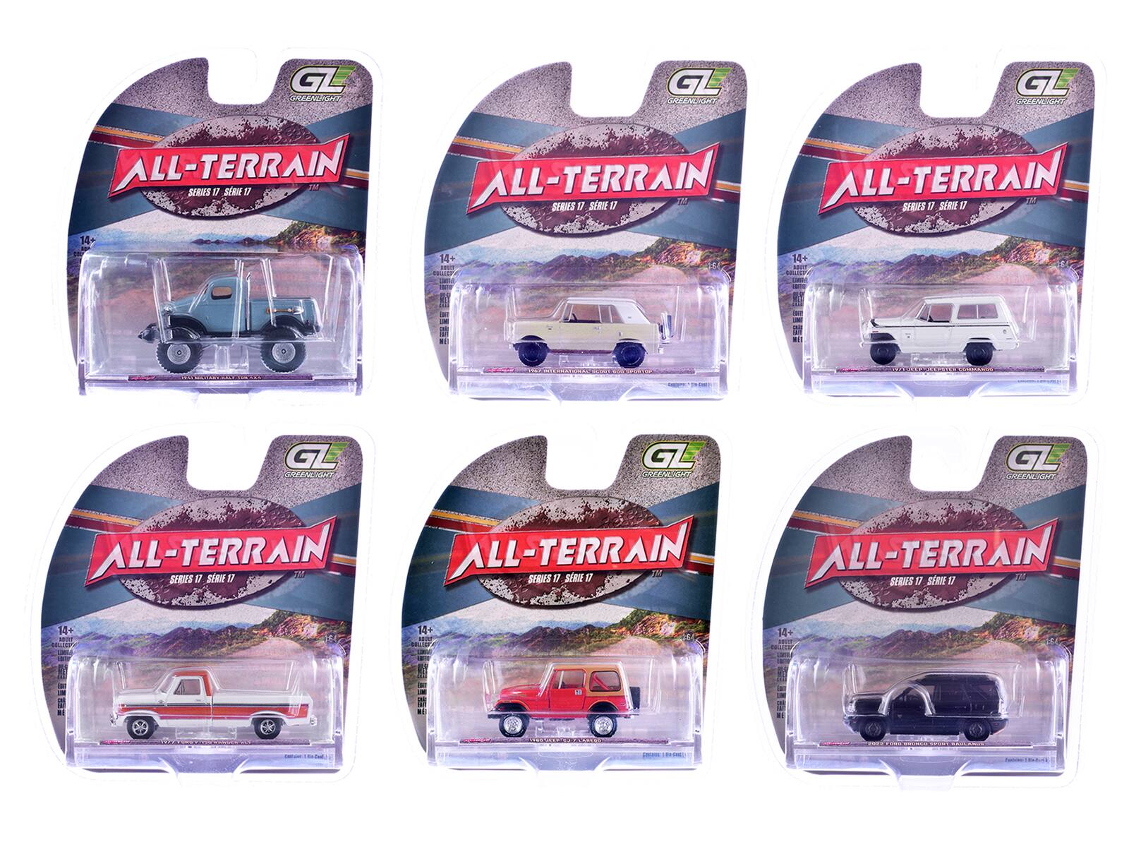"""All Terrain"" Series 17, Set of 6 pieces 1/64 Diecast Model Cars by Greenlight" price history on PriceWatchPro