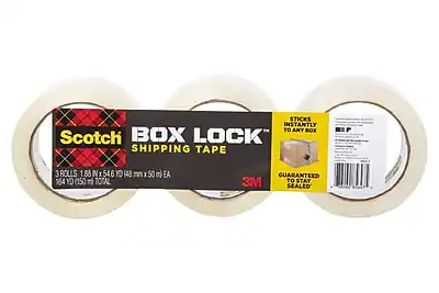 Scotch Box Lock Shipping Tape
Sticks Instantly to Any Box
3 Rolls 1.88" x 546 YD (48 mm x 50 m EA)
164 YD (150 m) Total
Guaranteed to Stay Sealed
3M