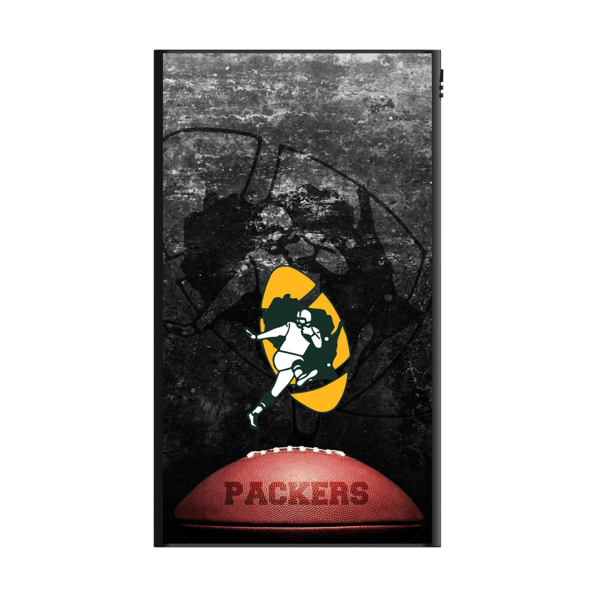 Alt View 1. Keyscaper - Green Bay Packers 5000mAh Flat Powerbank - Black.