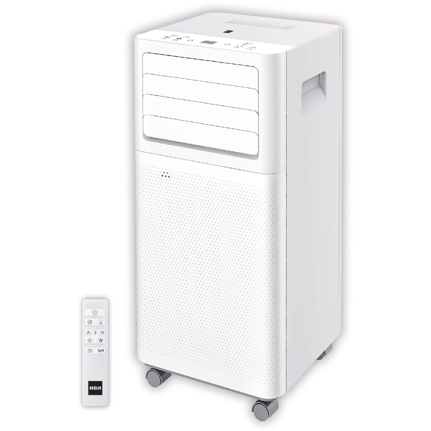 Front. RCA - RCA 10,000/6,000 BTU Wifi Enabled Portable Air Conditioner with Remote - White.