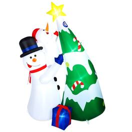 CAMULAND - 7ft Inflatable Snowman Christmas Tree - White Green