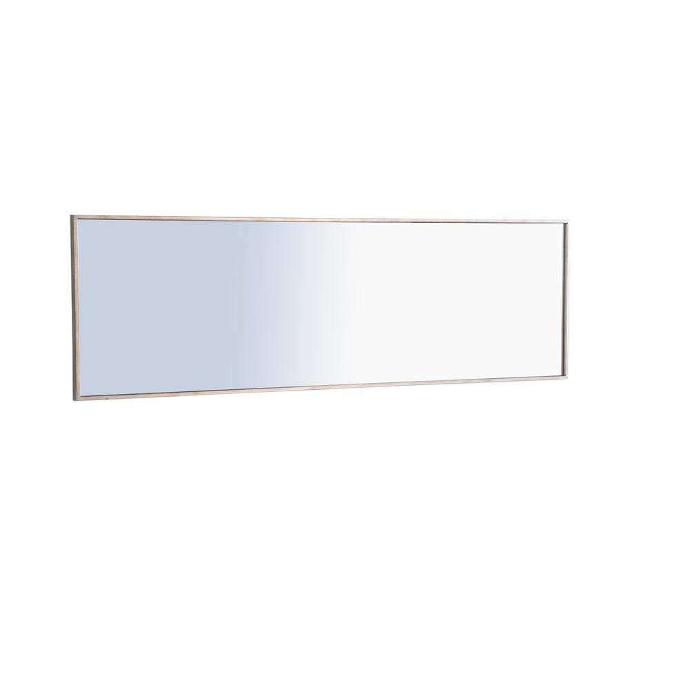 Back. Elegant Decor - Metal frame Rectangle Mirror 18 inch Silver - Silver.