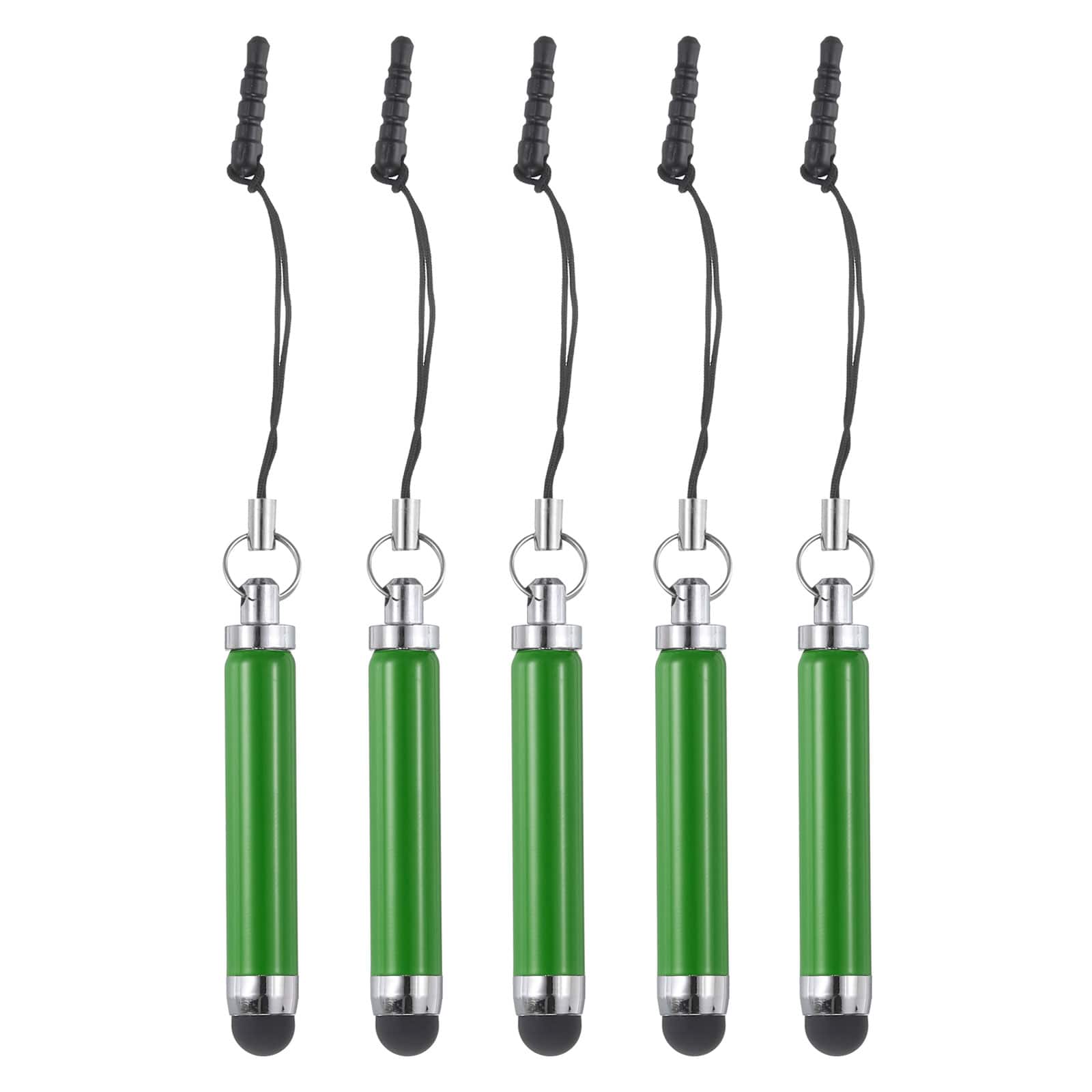 Unique Bargains - 5pcs Metallic Stylus Pen Retractable Aluminum Alloy Mini Capacitive Pens for Universal All Touch Screen Devices - Green