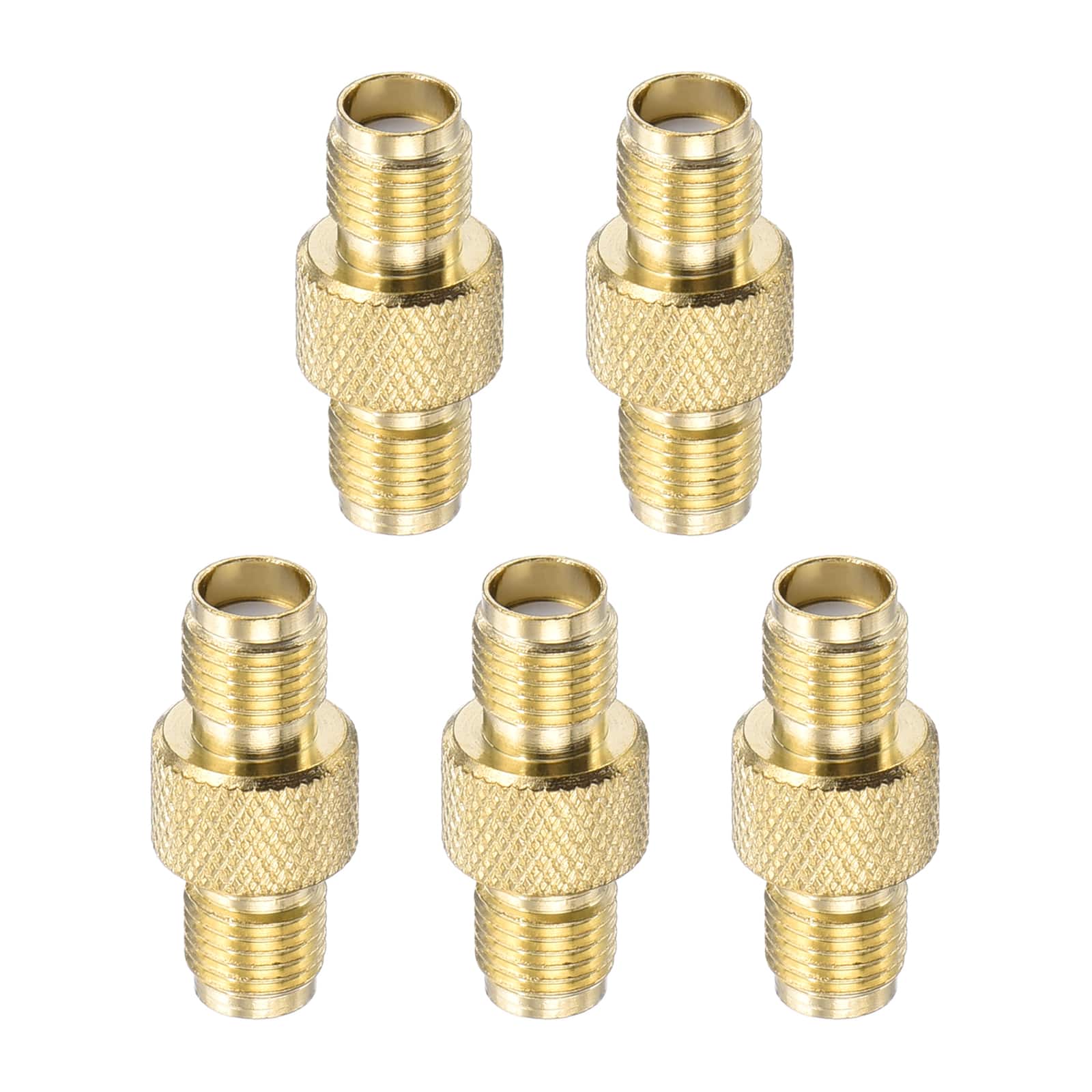 Unique Bargains - 5pcs SMA to BNC Coax Connector, SMA Female to Female Jack 50 Ohm Adapter for Antennas/Signal/Ham Radio/Security Cam - Gold