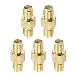 Unique Bargains - 5pcs SMA to BNC Coax Connector, SMA Female to Female Jack 50 Ohm Adapter for Antennas/Signal/Ham Radio/Security Cam - Gold