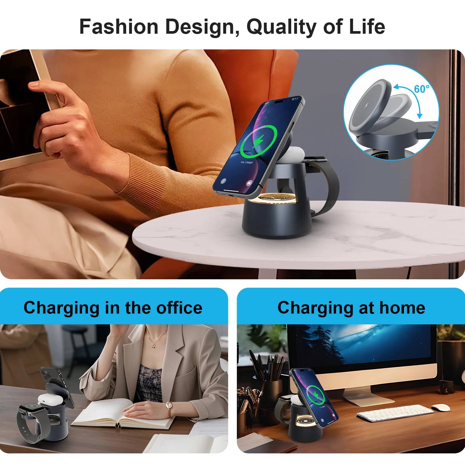 Fashion Design, Quality of Life

Charging in the office

Charging at home