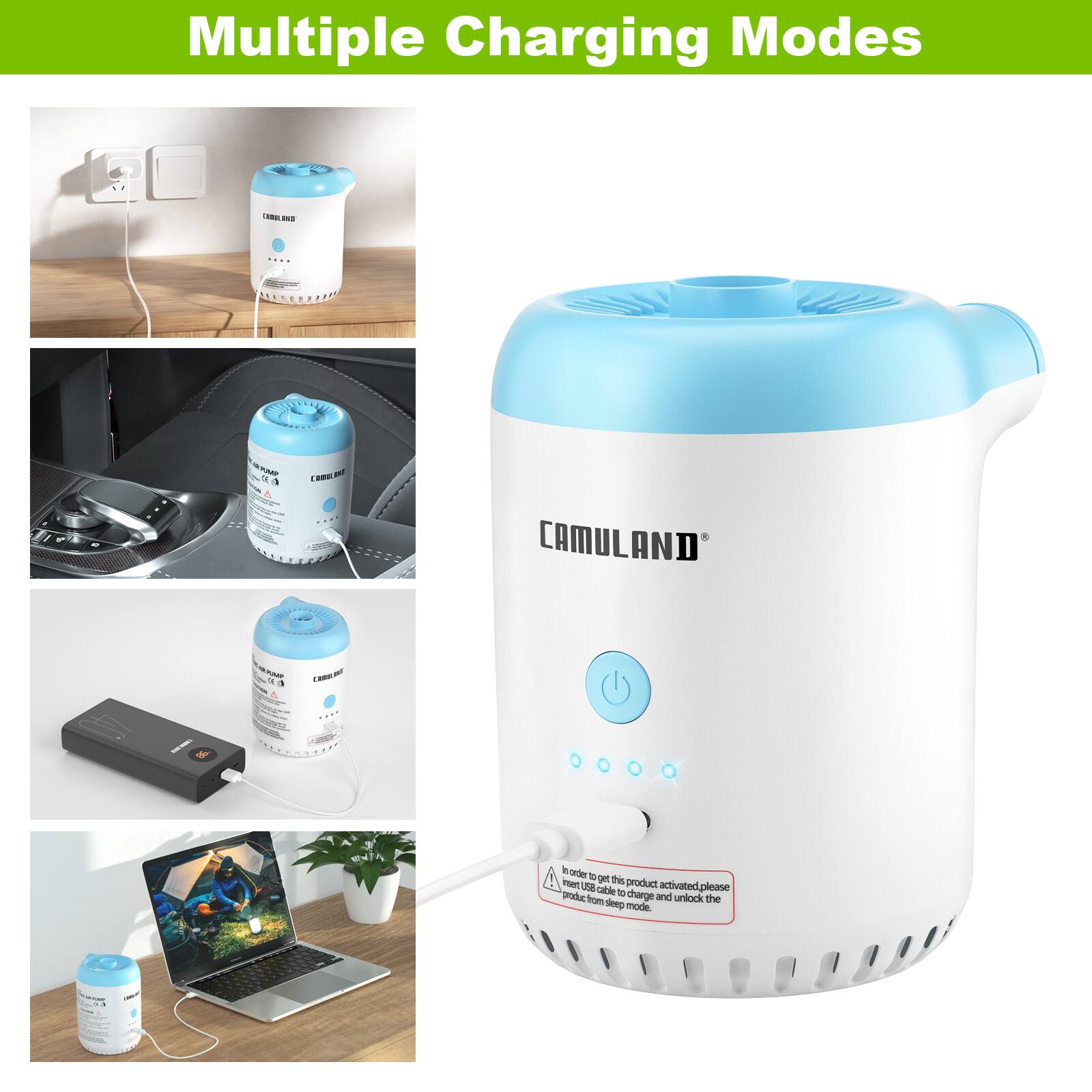 Multiple Charging Modes - CAMULAND - 3 - A .0 - In order to get this product activated, please plug it in and unlock the product from sleep mode.