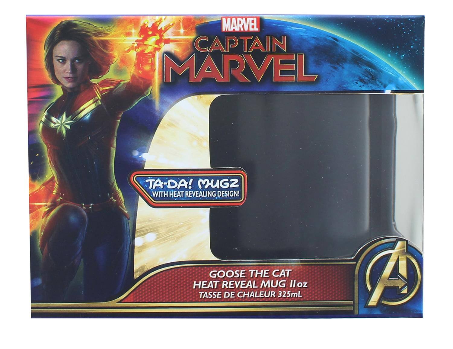 MARVEL CAPTAIN MARVEL TA-DA! MUGZ WITH HEAT REVEALING DESIGN! GOOSE THE CAT HEAT REVEAL MUG 11oz TASSE DE CHALEUR 325mL