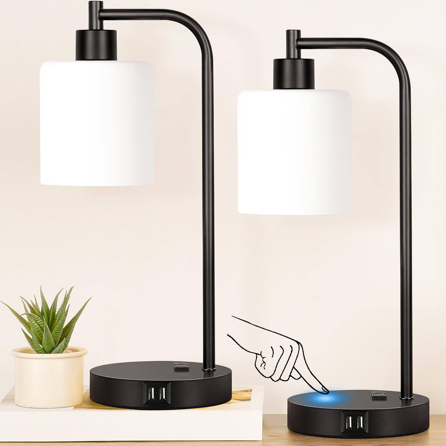 Black(2 pack)-Opal Glass