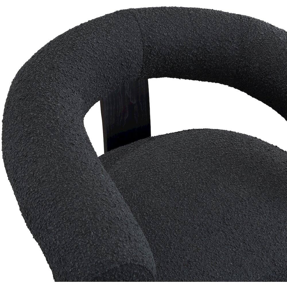 Alt View 4. Meridian Furniture - Winston Black Boucle Fabric Accent Chair - Black.