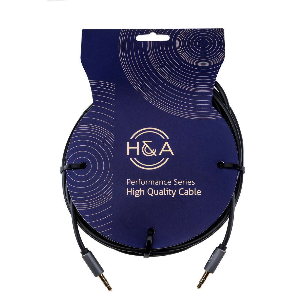 H&A Stereo Mini Male to Stereo Mini Male Auxilary Cable (Gold Series ...