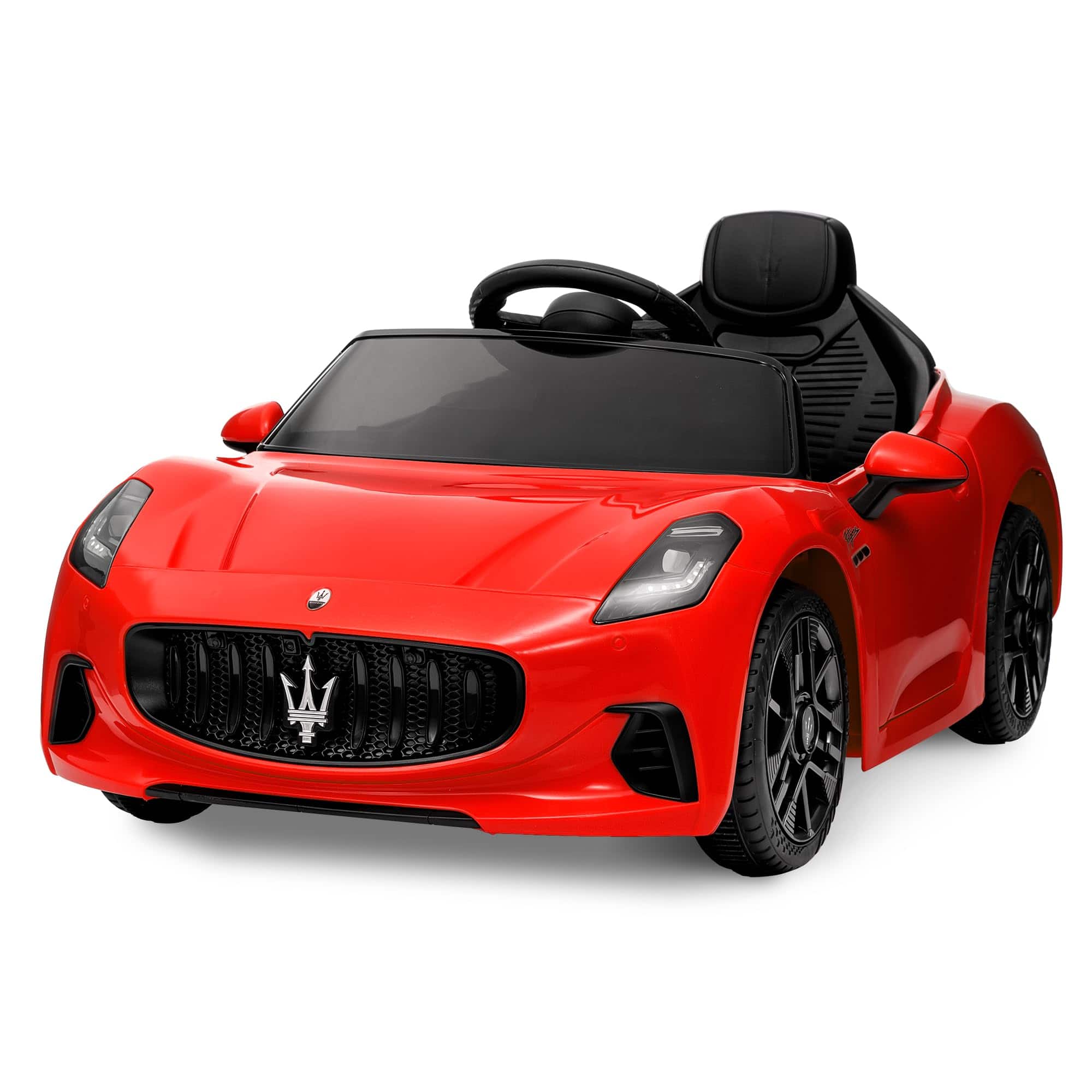 Front. Acekool - Ride on Car Licensed Maserati Gran Cabrio, 12v Electric Vehicle for Kids with Remote Control, Double Doors - Red.