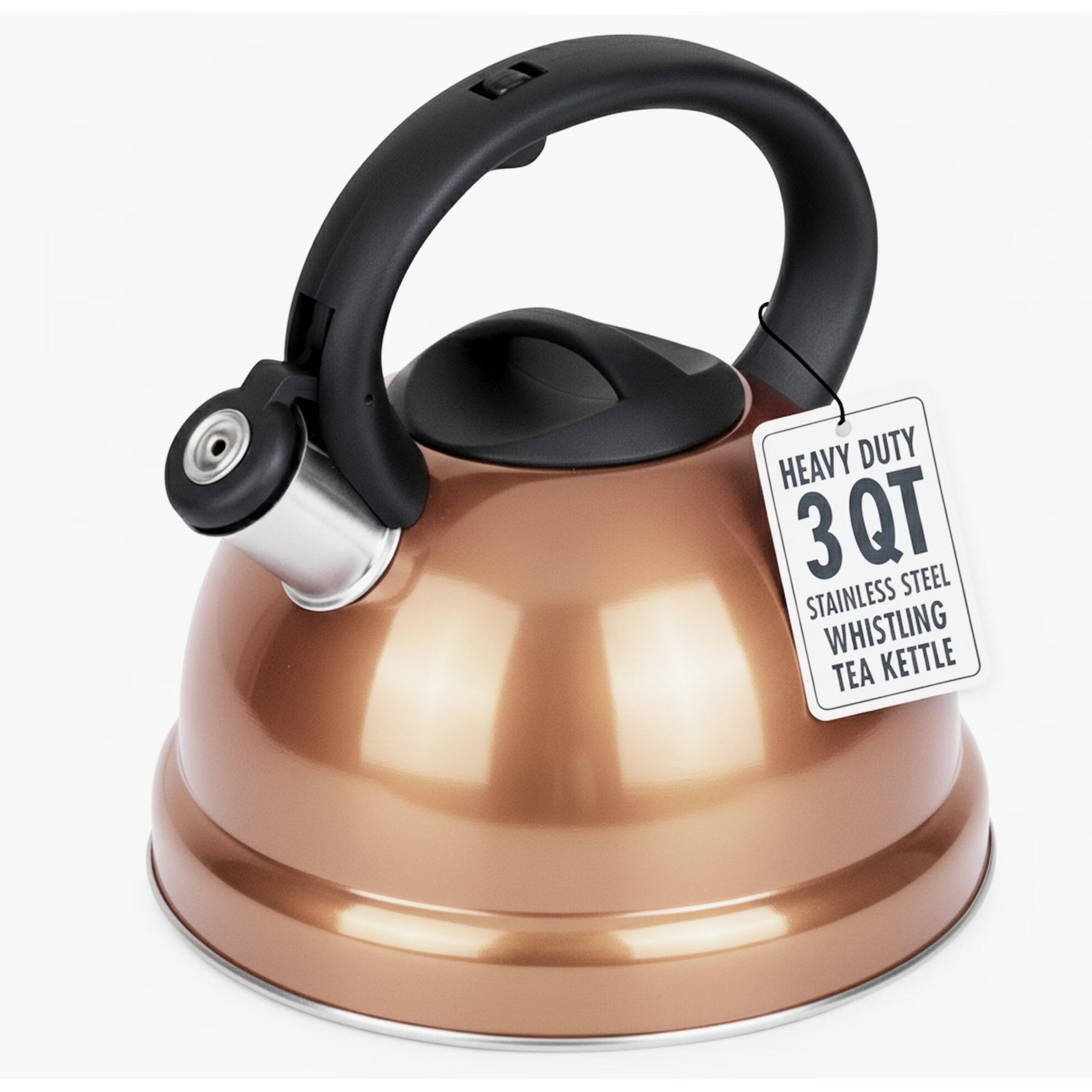 HEAVY DUTY 3 QT 3 STEEL STAINLESS WHISTLING KETTLE TEA