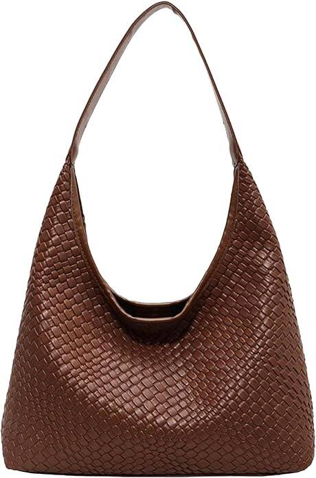 Vulpecula Spade - Leather Tote Bag for Women Top-handle Shoulder Bag, Hobo Bags Large Capacity Soft Vegan Crossbody Handbag Underarm - Hobo Bag Brown