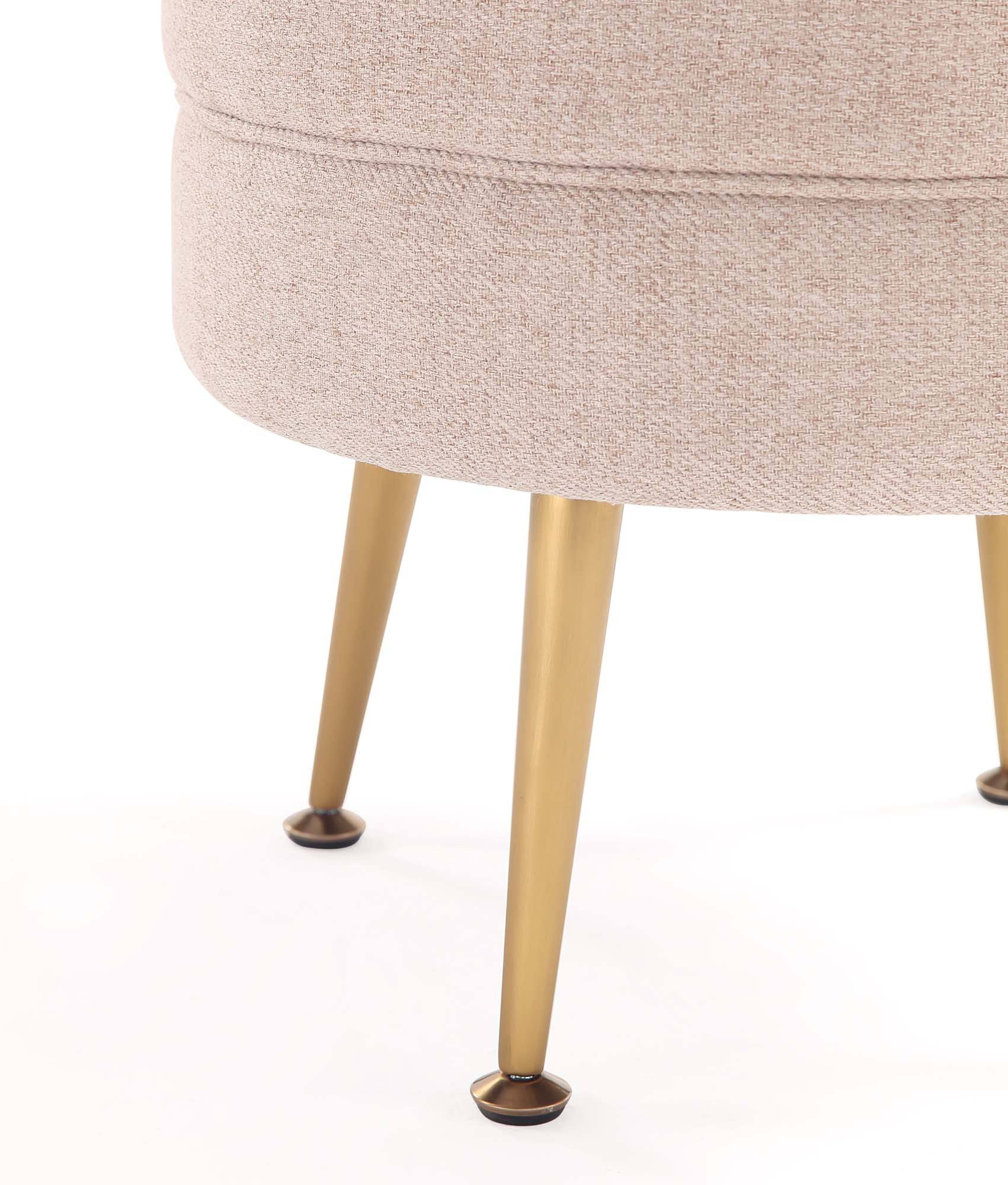 Alt View 1. Manhattan Comfort - Bailey Mid-Century Modern Upholstered Accent Ottoman - Wheat.