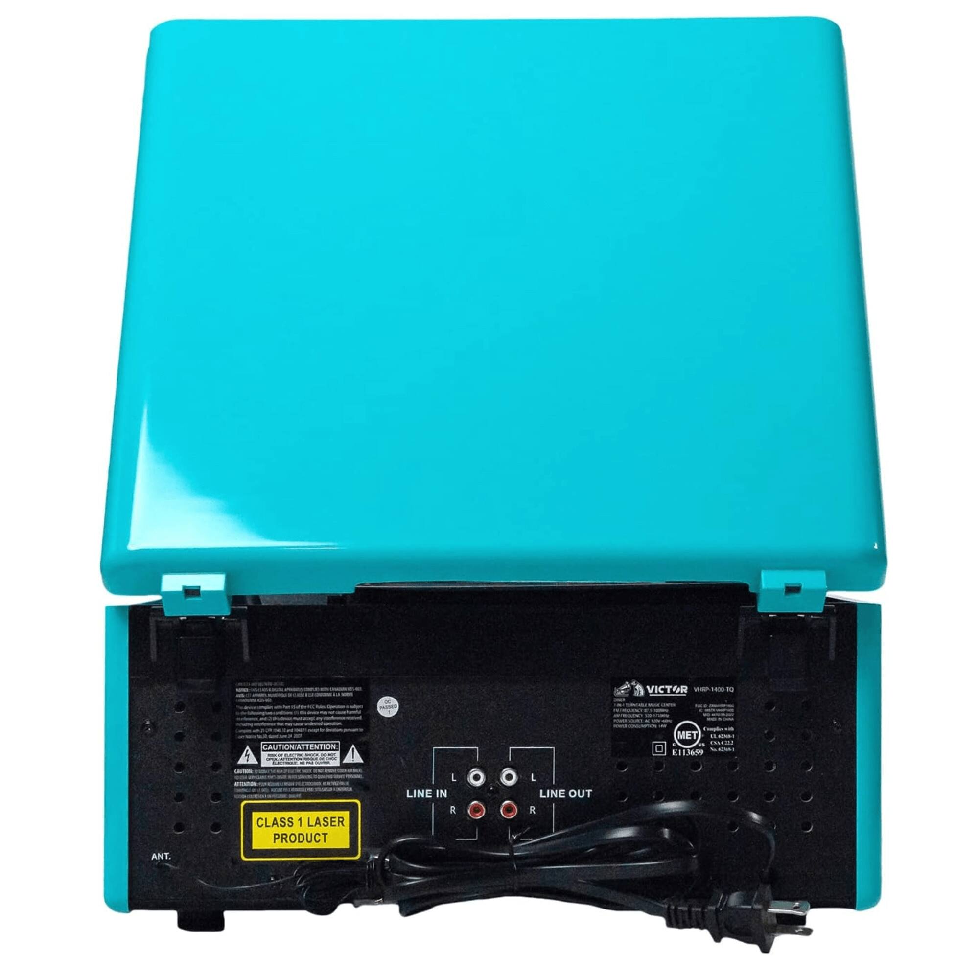 VICTOR t CAUTION RATTESTE FENTEN A MET fotal 3036m CLASS 1 LASER PRODUCT LINE IN a L LINE OUT a ANT