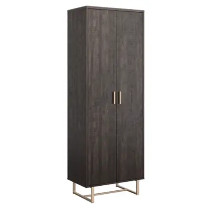 Front. Sauder - Walter Heights Storage Cabinet - Blade Walnut.