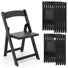 Gymax - Set of 12 Dining Chairs w/ Rubber Wood Legs & Padded Seat for Home Office Events - Black