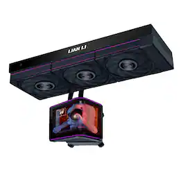 Lian Li - Hydroshift II OLED Curved 360P28 Liquid CPU Cooler 3x120mm P28 Fans 6.67" Screen Daisy-Chain, LGA 1851/1700, AMD AM5/4 - Black