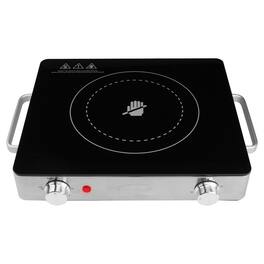 Brentwood - Select 1200w Single Infrared Electric Countertop Burner in Stainless Steel with Timer - Silver