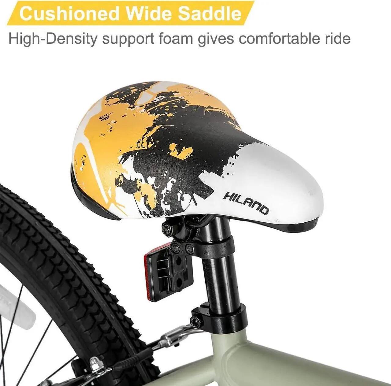 Cushioned Wide Saddle  
High-Density support foam gives comfortable ride