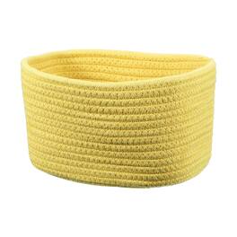 Unique Bargains - Small Woven Basket, 8.3x5.9x4.7 Inch Rectangular Rope Basket, Decorative Gift Chest Box for Shelf Storage Home Decor - Yellow