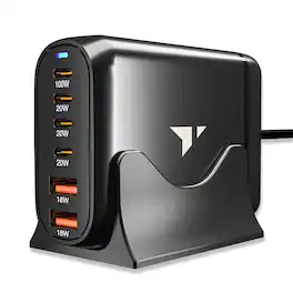 Turonic - 200W Charging Station USB-C & USB-A Desktop Charger, 4 USB-C + 2 USB-A Ports, 100W Max USB-C (YMS-248)