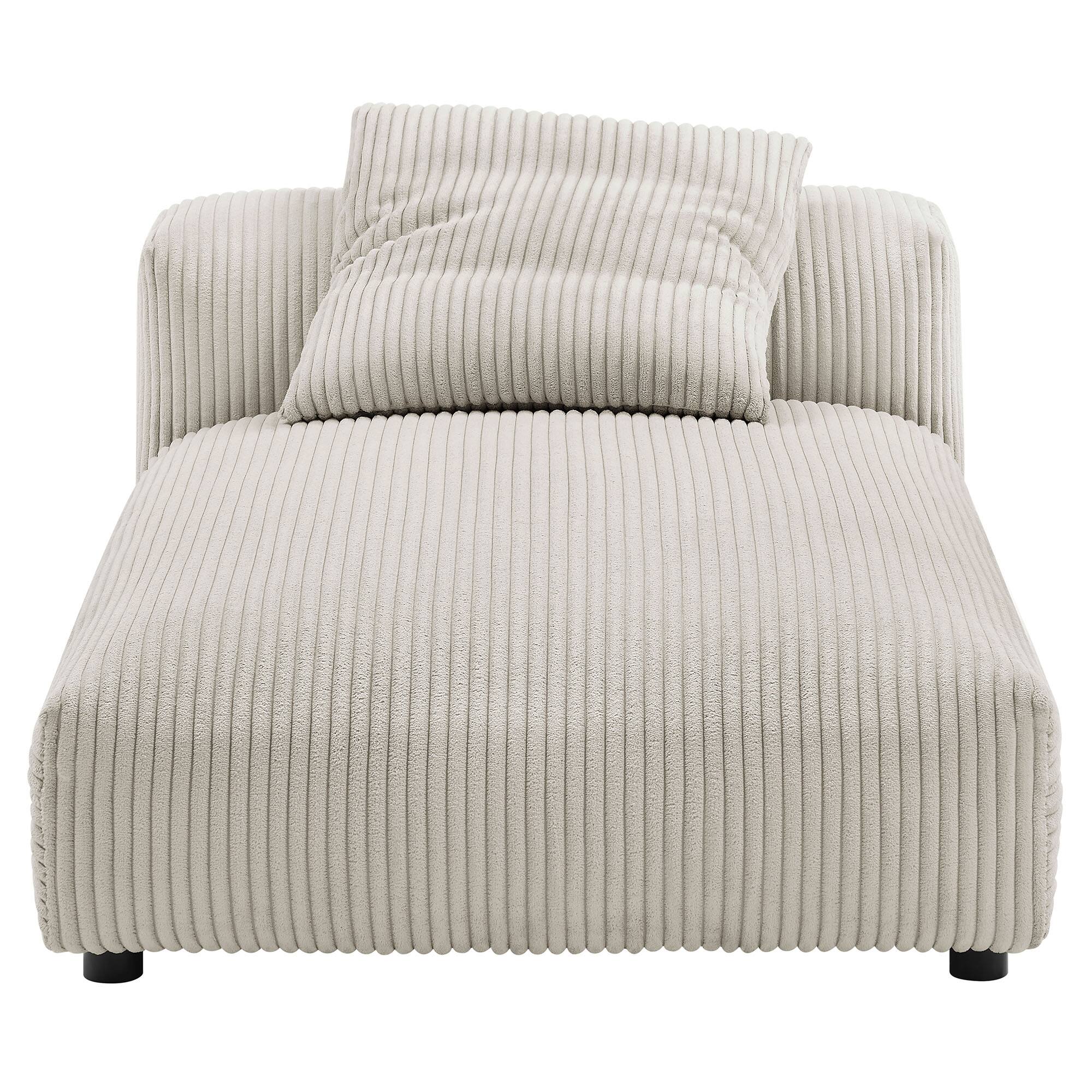 Alt View 5. Modway - Solace Modular Corduroy Upholstered Armless Chaise Lounge by Modway - Almond.