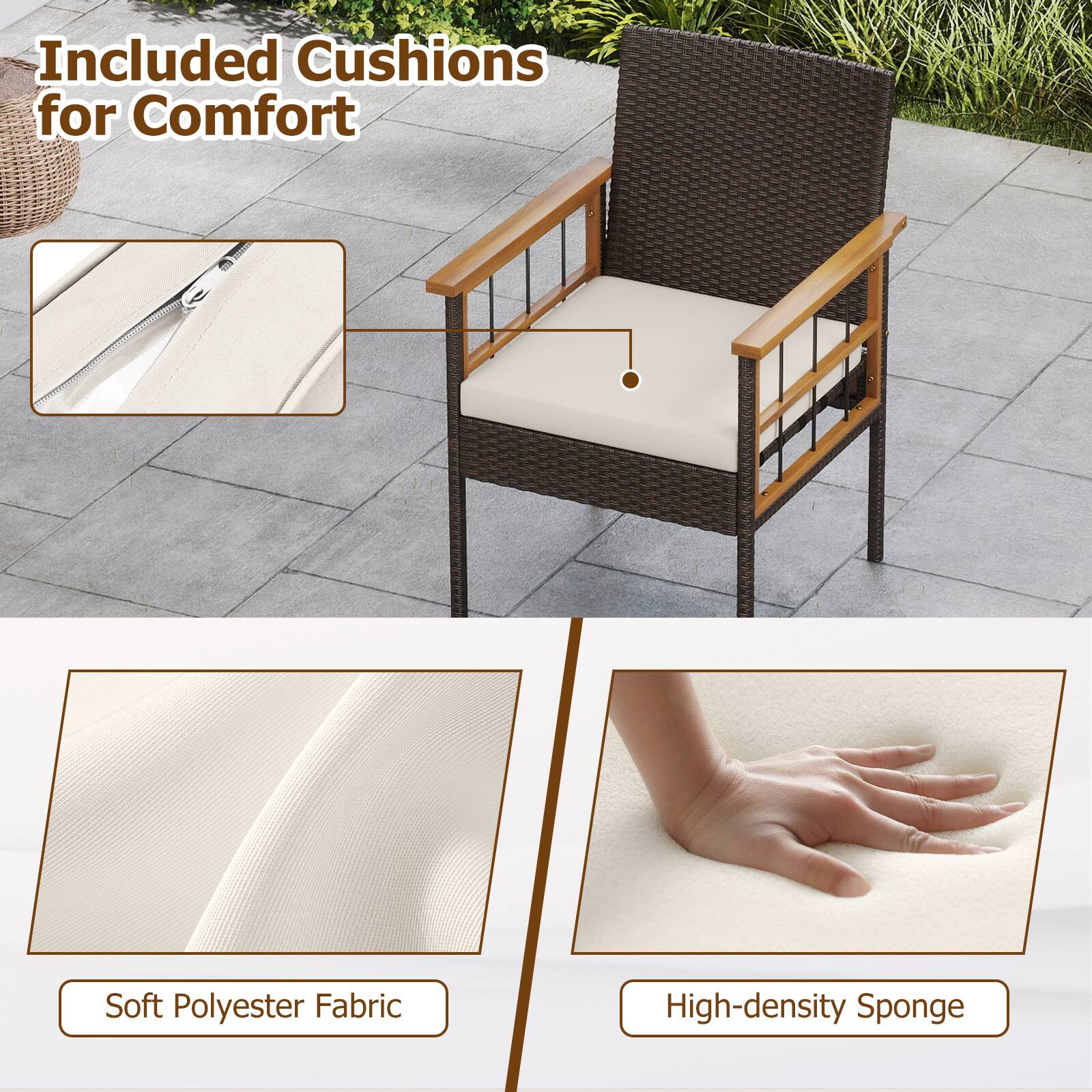 Included Cushions for Comfort

Soft Polyester Fabric

High-density Sponge