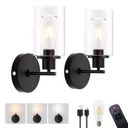 HM 1810 - Operated Wall Sconce Set Of Rechargeable Lights With Remote Color Temperature Dimmable E Edison Bulbs Magne - 2 Pack
