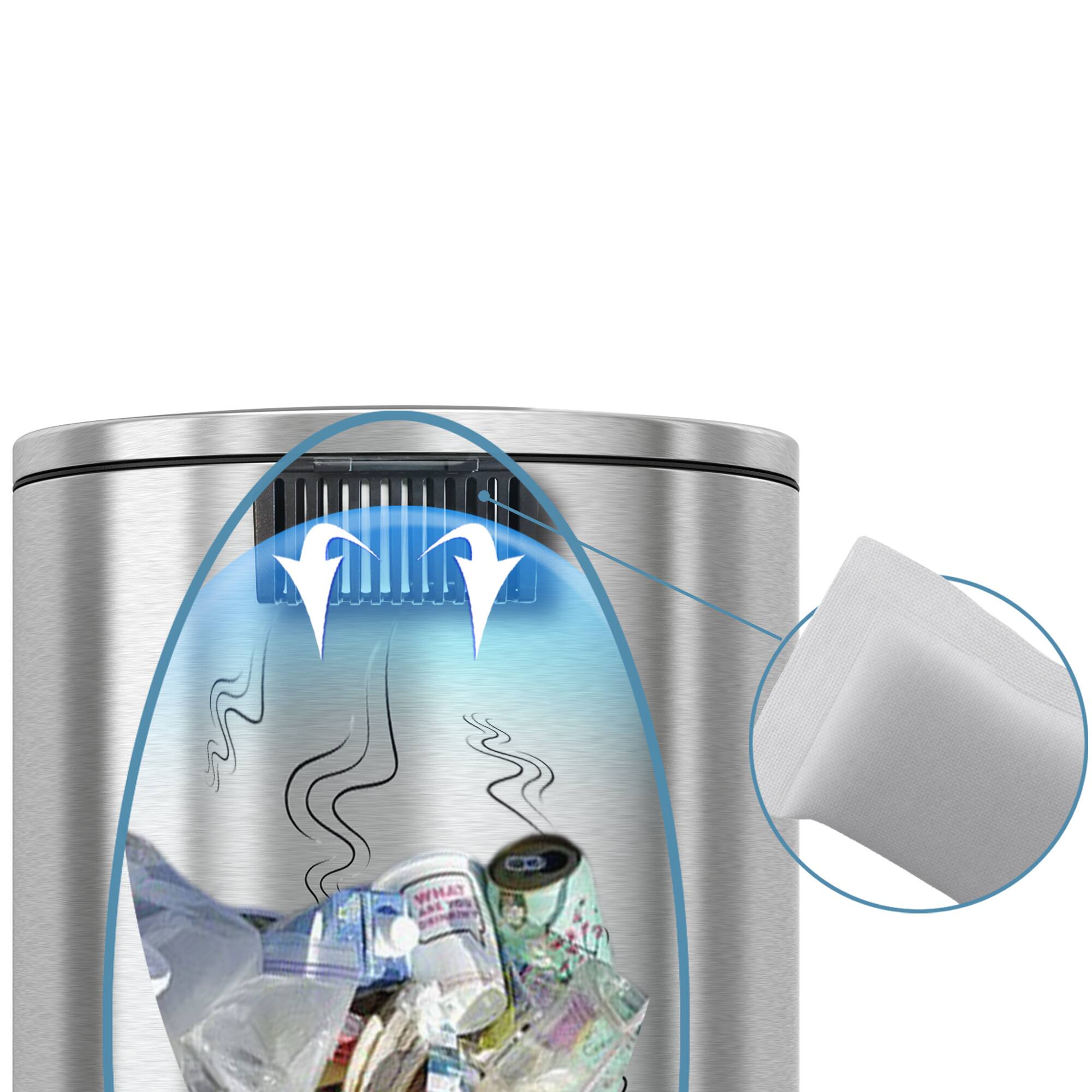 Alt View 11. iTouchless - SoftStep 13.2-Gal. Half-Round Trash Can - Silver.