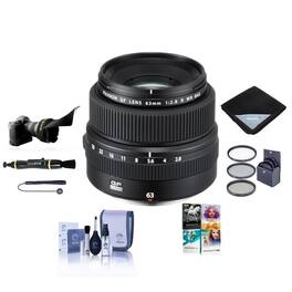 Fujifilm - GF 63mm f/2.8 R WR Lens, Bundle with ProOptic 62mm Filter Kit, Cleaning Kit, Lens Cap Tether, Flex Lens Shade,
