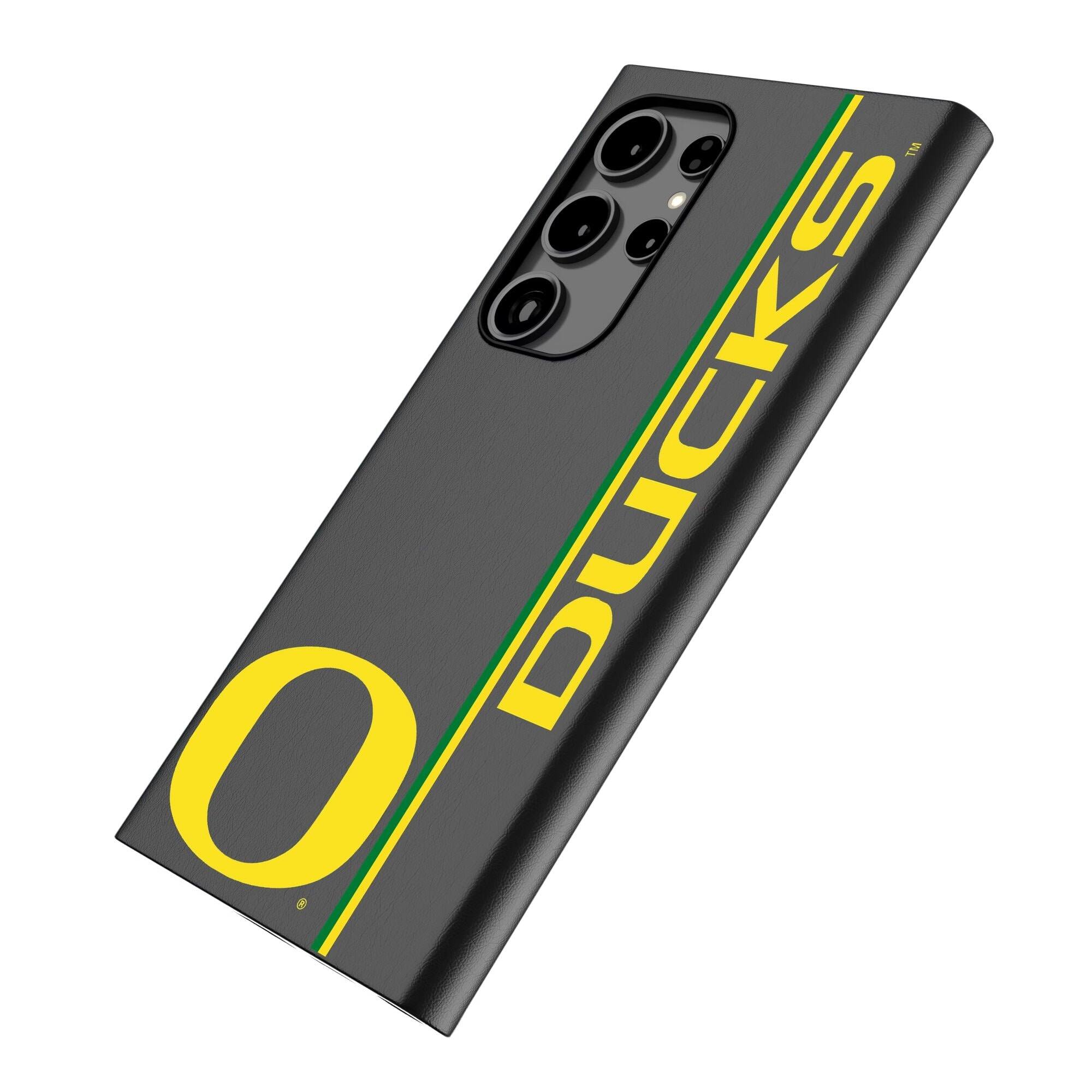 Alt View 1. Keyscaper - Oregon Ducks Galaxy Magnetic Bump Case - S24 Ultra - Black.