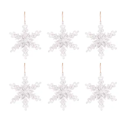 Front. Dexmalle - Dexmalle-6.3x1.8x6.7 Christmas Tree Decorative Iron Snowflake Hanger,Set of 6-White - White.