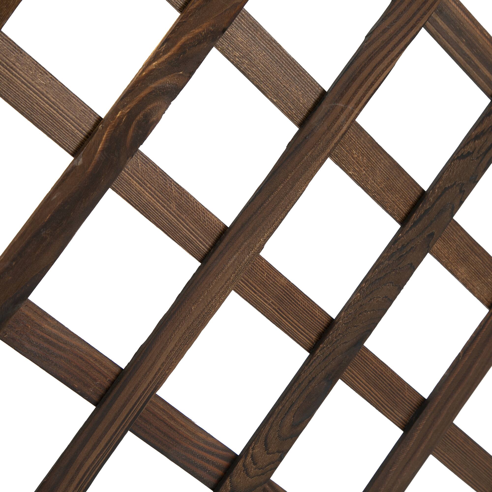 Alt View 8. Outsunny - Wooden Raised Garden Bed with Trellis, 59" Outdoor Planter Box with Drainage Holes, Planter Raised Bed - Brown.