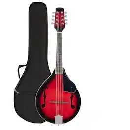 Home Collection - 8-String A-Style Mandolin Bundle with Tuner, Strings, Gig Bag, Picks - Natural Gloss
