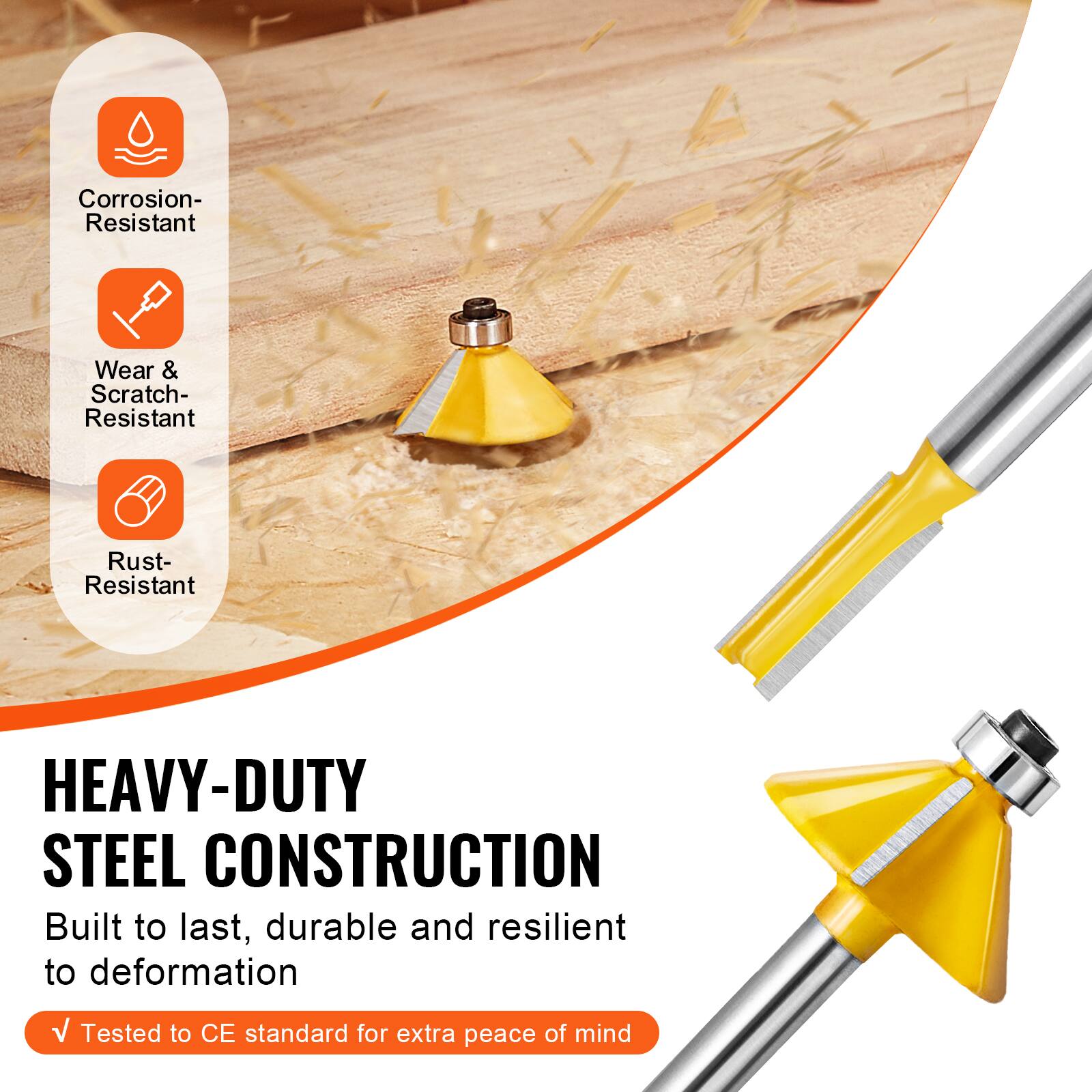 Corrosion-Resistant  
Wear & Scratch-Resistant  
Rust-Resistant  

HEAVY-DUTY STEEL CONSTRUCTION  
Built to last, durable and resilient to deformation  

✓ Tested to CE standard for extra peace of mind