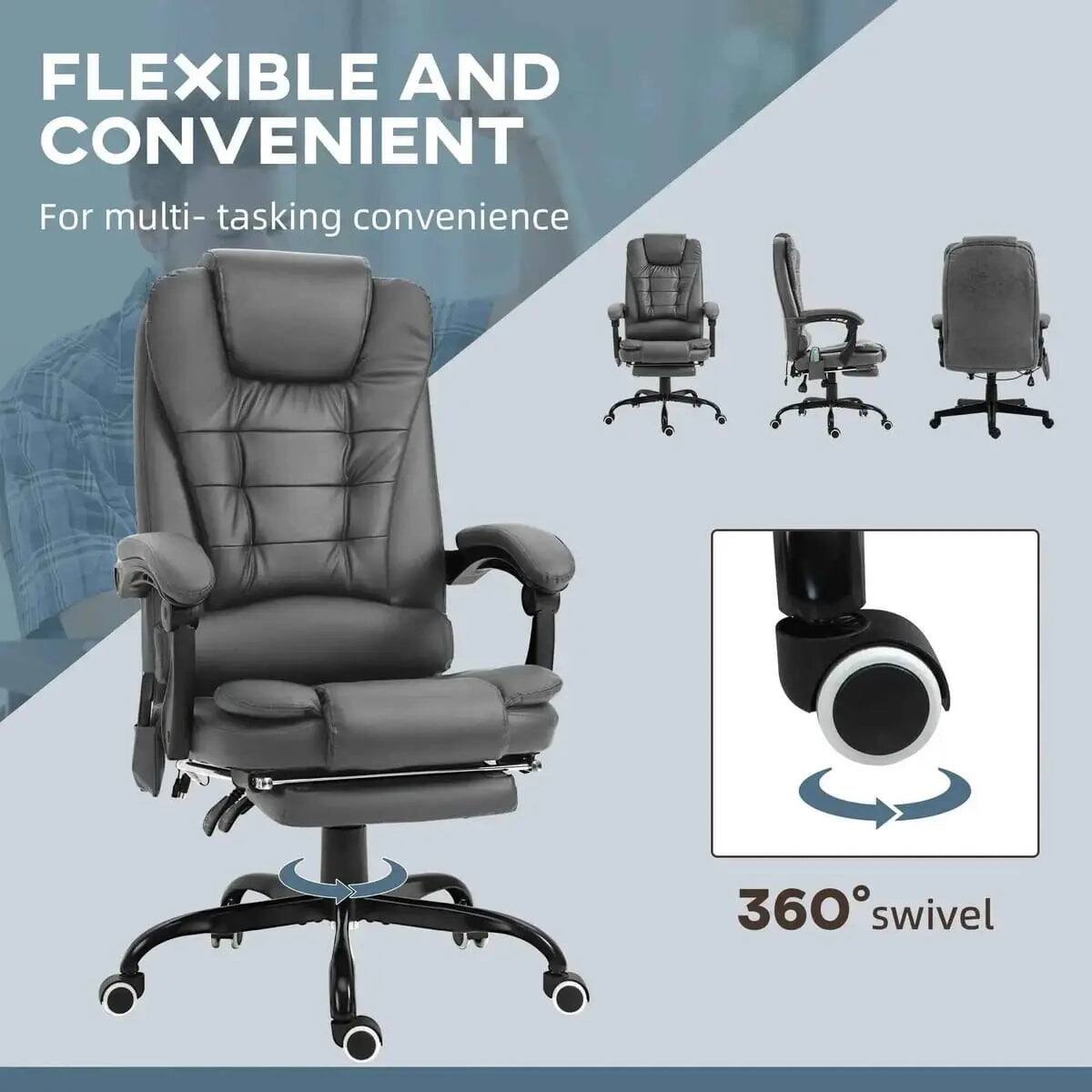 FLEXIBLE AND CONVENIENT  
For multi-tasking convenience  
360° swivel